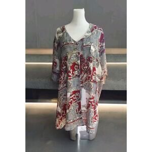 Vintage Christie & Jill Shirt Size 3XL Woman Short Sleeve Button Down Unique